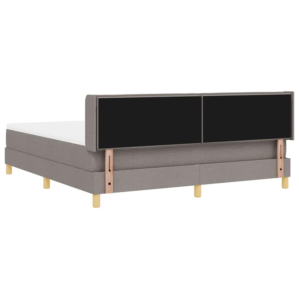 Κρεβάτι με ελατήρια με στρώμα Taupe 200 x 180 cm ύφασμα - Pakobazaar