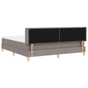 Κρεβάτι με ελατήρια με στρώμα Taupe 200 x 180 cm ύφασμα - Pakobazaar