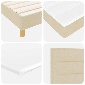 Κρεβάτι με ελατήρια με στρώμα Κρεμ 200 x 180 cm ύφασμα - Pakobazaar