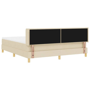 Κρεβάτι με ελατήρια με στρώμα Κρεμ 200 x 180 cm ύφασμα - Pakobazaar