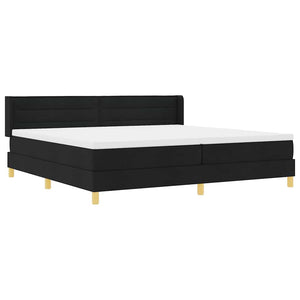 Κρεβάτι με ελατήρια με στρώμα Μαύρο 200 x 200 cm Πολυεστέρας - Pakobazaar