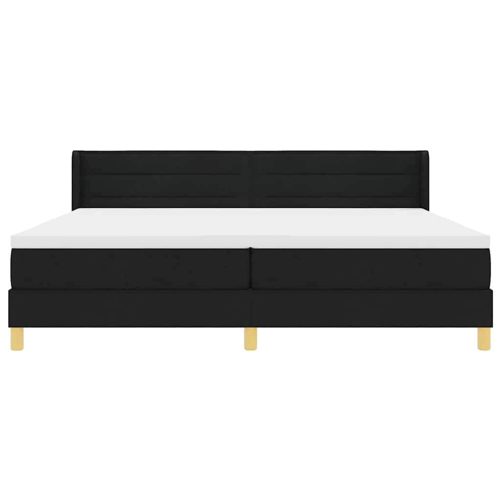 Κρεβάτι με ελατήρια με στρώμα Μαύρο 200 x 200 cm Πολυεστέρας - Pakobazaar