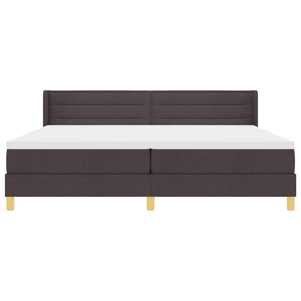 Κρεβάτι με ελατήρια Σκούρο Καφέ 200 x 200 cm Πολυεστέρας - Pakobazaar