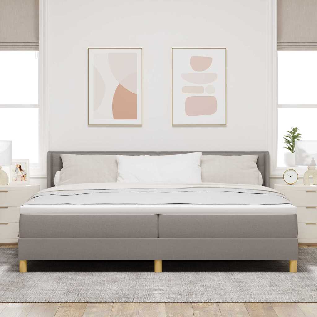 Κρεβάτι με ελατήρια με στρώμα Taupe 200 x 200 cm Πολυεστέρας - Pakobazaar