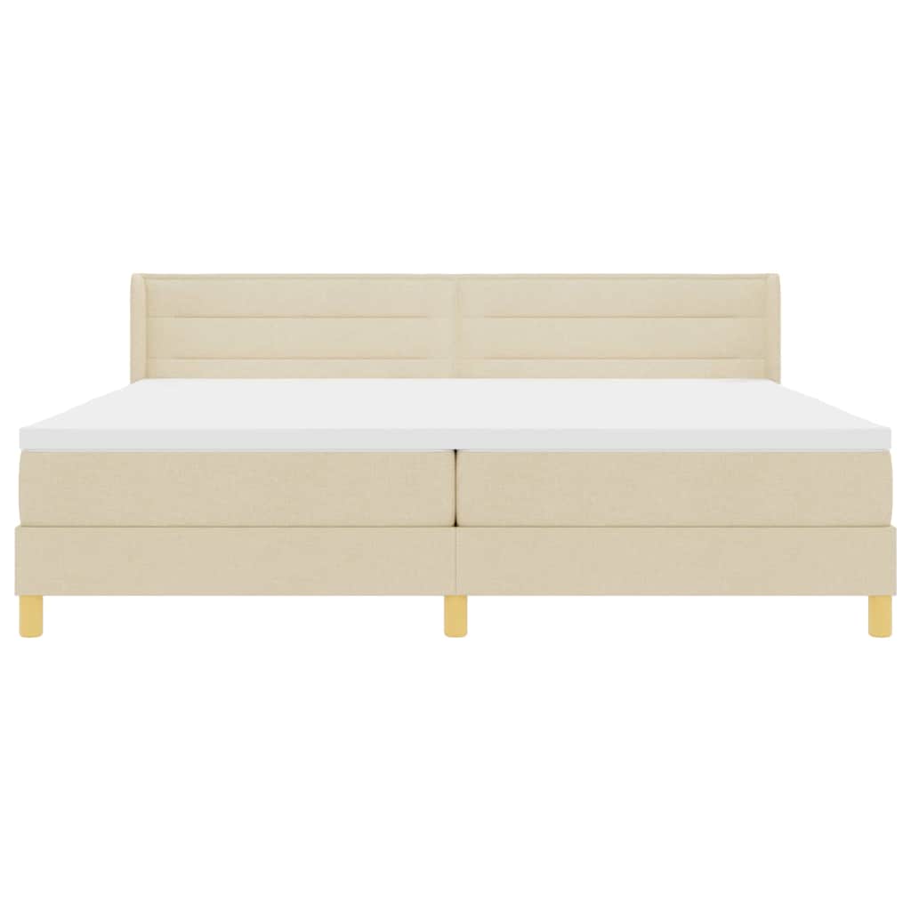 Κρεβάτι με ελατήρια με στρώμα Κρεμ 200 x 200 cm Πολυεστέρας - Pakobazaar