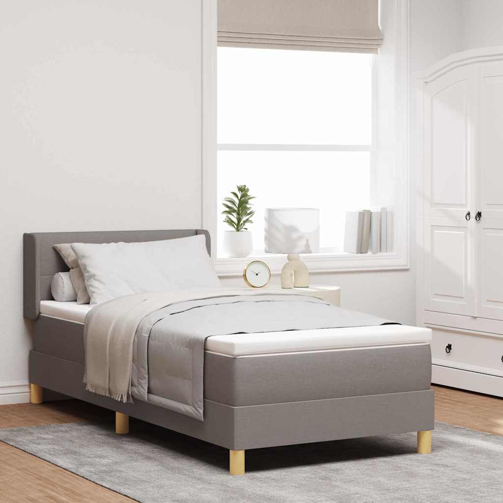 Κρεβάτι με ελατήρια με κεφαλάρι Taupe 200 x 80 εκατοστά ύφασμα - Pakobazaar