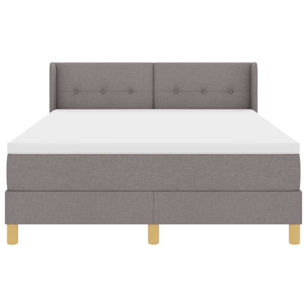 Κρεβάτι με ελατήρια με κεφαλάρι Taupe 190 x 140 εκατοστά ύφασμα