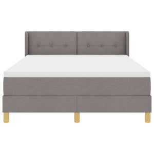 Κρεβάτι με ελατήρια με κεφαλάρι Taupe 200 x 140 cm ύφασμα
