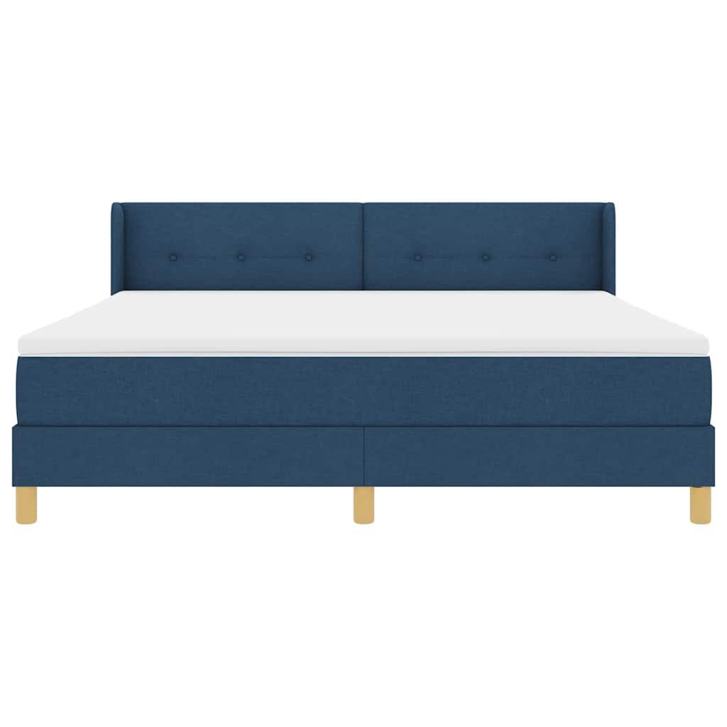 Κρεβάτι με ελατήρια με κεφαλάρι Μπλε 200 x 180 cm ύφασμα - Pakobazaar