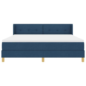 Κρεβάτι με ελατήρια με κεφαλάρι Μπλε 200 x 180 cm ύφασμα - Pakobazaar