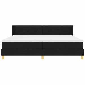 Κρεβάτι με ελατήρια με κεφαλάρι Μαύρο 200 x 200 cm ύφασμα - Pakobazaar