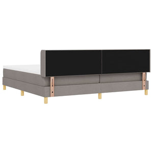 Κρεβάτι με ελατήρια με στρώμα Taupe 200 x 200 cm Πολυεστέρας - Pakobazaar