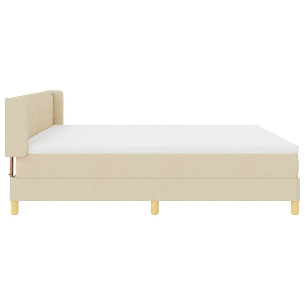 Κρεβάτι με ελατήρια με στρώμα Κρεμ 200 x 200 cm Πολυεστέρας - Pakobazaar
