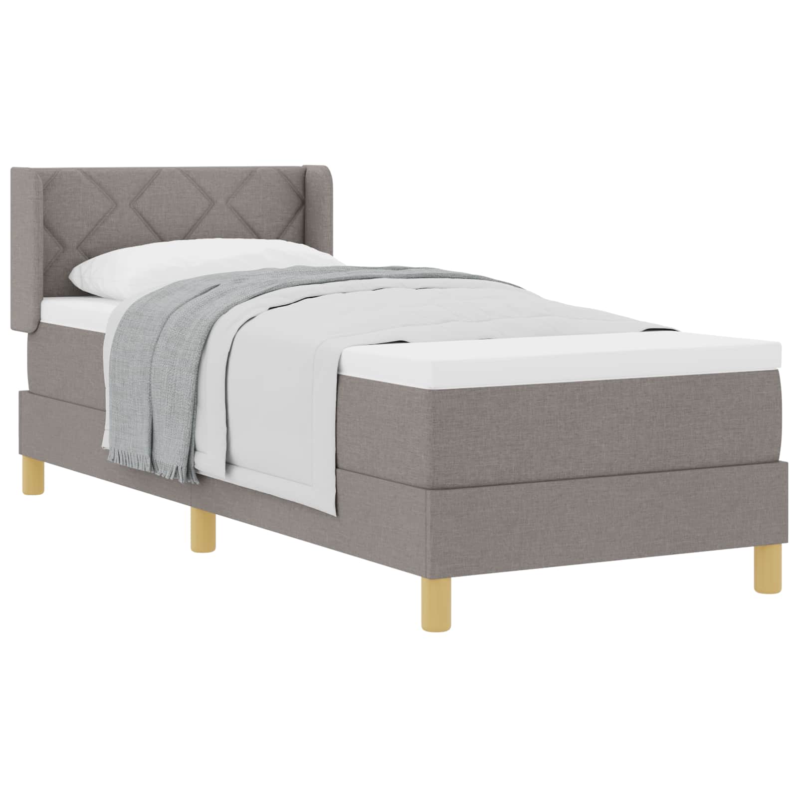 Κρεβάτι με ελατήρια με μαξιλάρι Taupe 200 x 80 εκατοστά ύφασμα