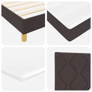 Κρεβάτι με ελατήρια με κεφαλάρι Σκούρο Καφέ 200 x 90 εκ. ύφασμα