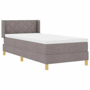 Κρεβάτι με ελατήρια με κεφαλάρι Taupe 200 x 100 cm ύφασμα