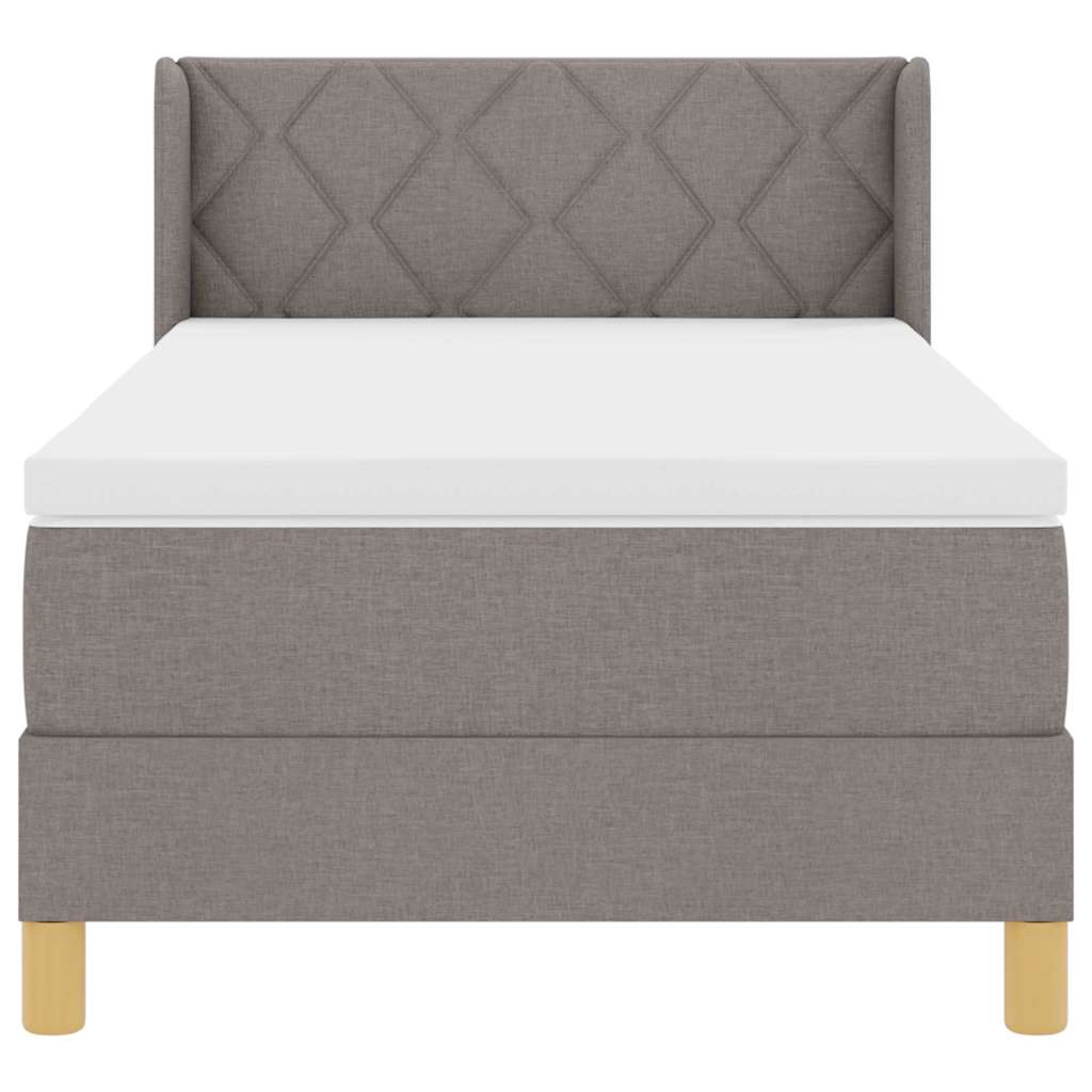 Κρεβάτι με ελατήρια με κεφαλάρι Taupe 200 x 100 cm ύφασμα
