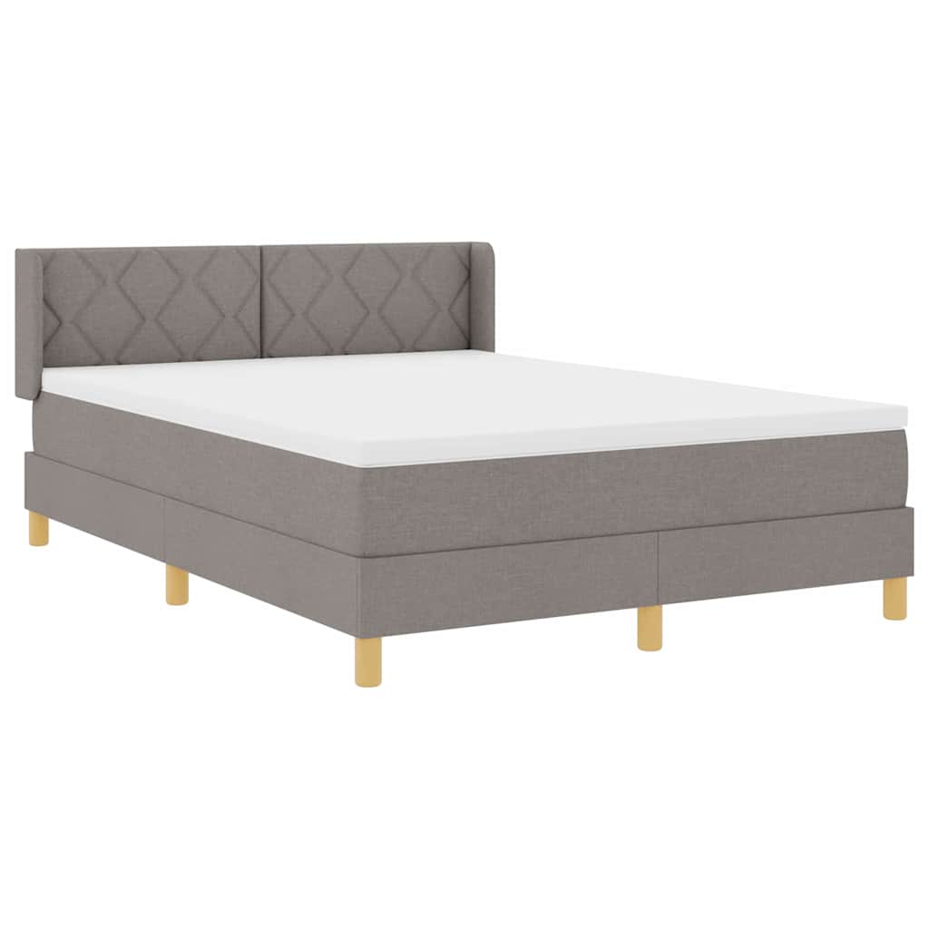 Κρεβάτι με ελατήρια με κεφαλάρι Taupe 190 x 140 εκατοστά ύφασμα - Pakobazaar