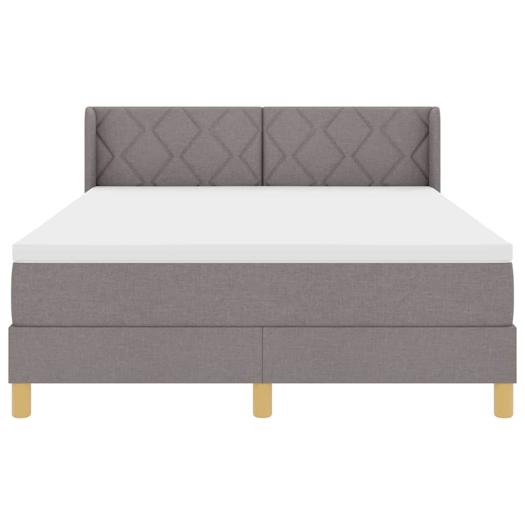 Κρεβάτι με ελατήρια με κεφαλάρι Taupe 190 x 140 εκατοστά ύφασμα - Pakobazaar