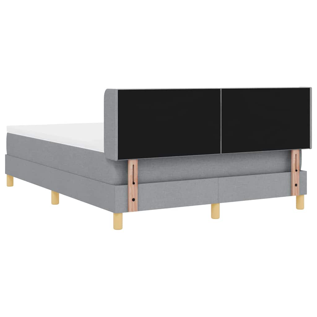 Κρεβάτι με ελατήρια Ανοιχτό γκρι 200 x 140 cm ύφασμα - Pakobazaar
