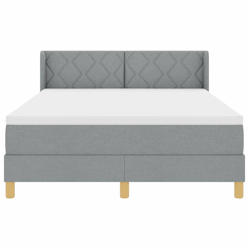 Κρεβάτι με ελατήρια Ανοιχτό γκρι 200 x 140 cm ύφασμα - Pakobazaar