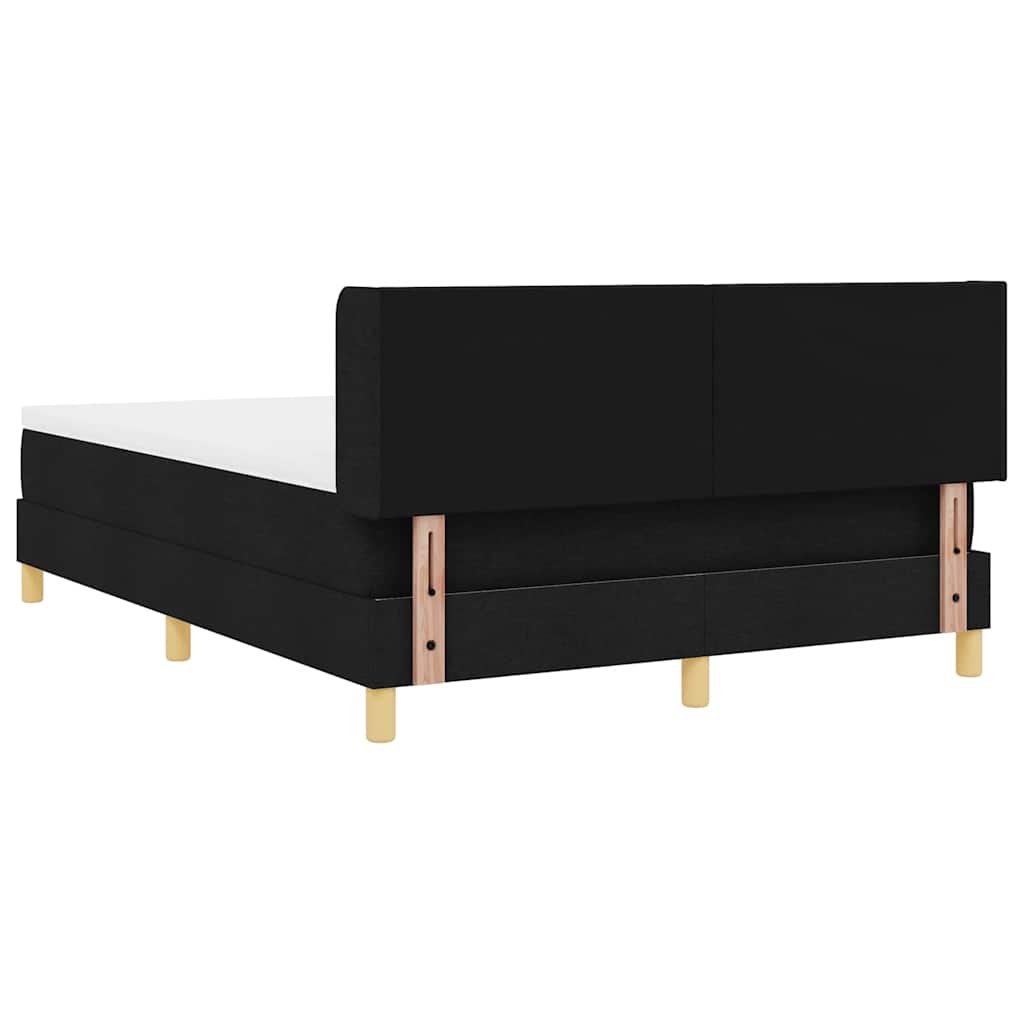 Κρεβάτι με ελατήρια με κεφαλάρι Μαύρο 200 x 140 cm ύφασμα - Pakobazaar