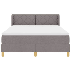 Κρεβάτι με ελατήρια με κεφαλάρι Taupe 200 x 140 cm ύφασμα