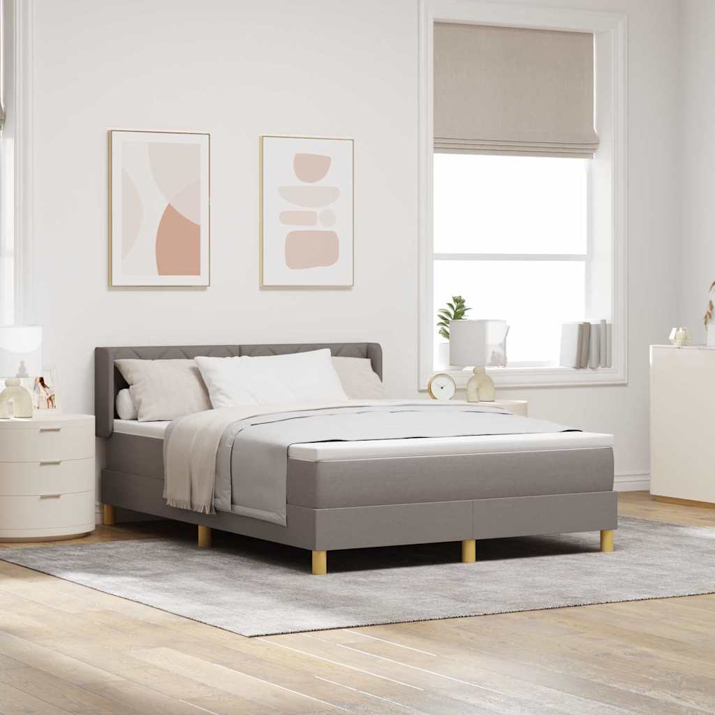 Κρεβάτι με ελατήρια με κεφαλάρι Taupe 200 x 160 εκατοστά ύφασμα - Pakobazaar