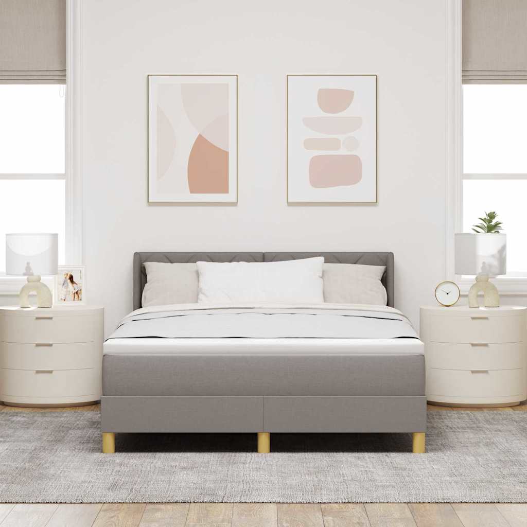 Κρεβάτι με ελατήρια με κεφαλάρι Taupe 200 x 160 εκατοστά ύφασμα - Pakobazaar