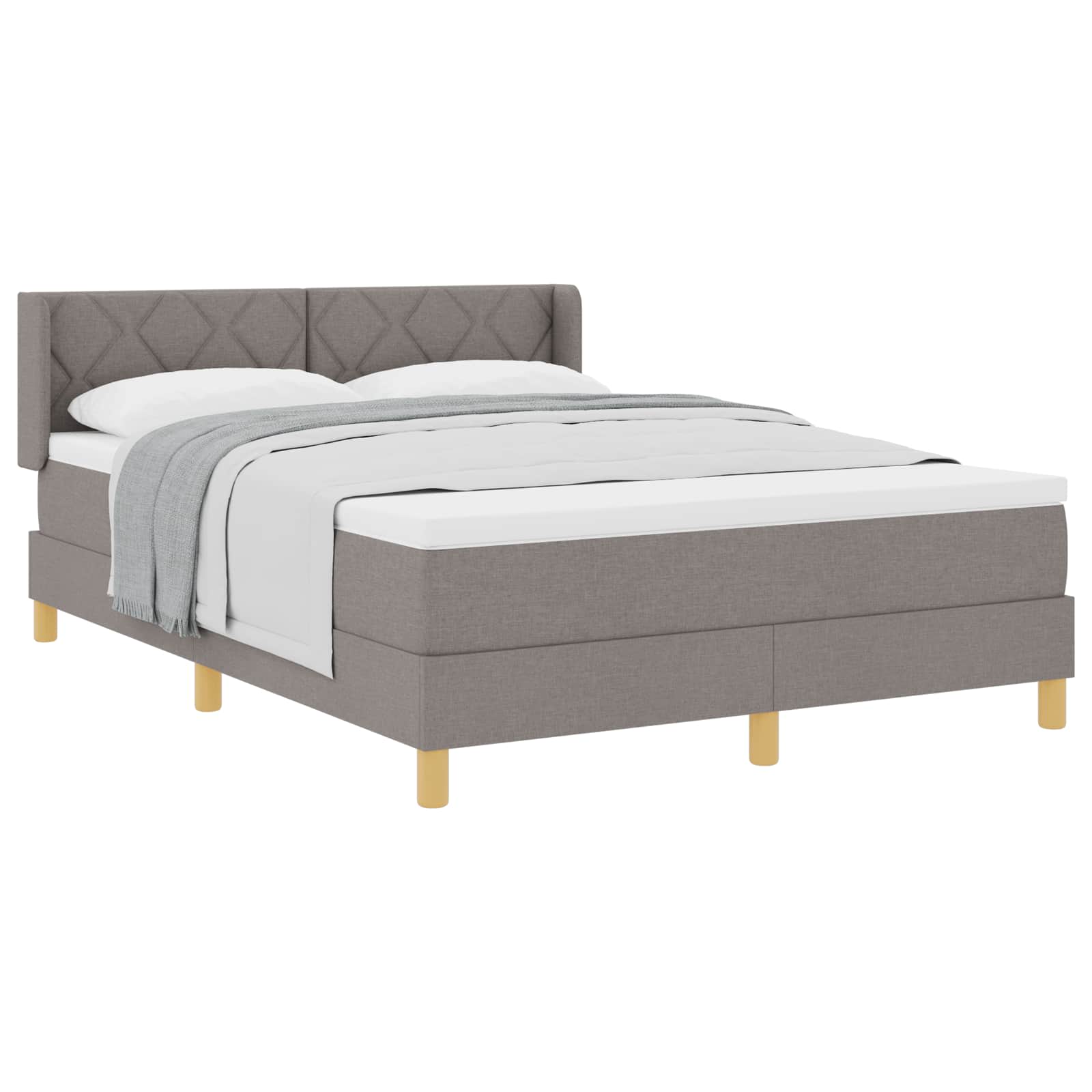 Κρεβάτι με ελατήρια με κεφαλάρι Taupe 200 x 160 εκατοστά ύφασμα - Pakobazaar