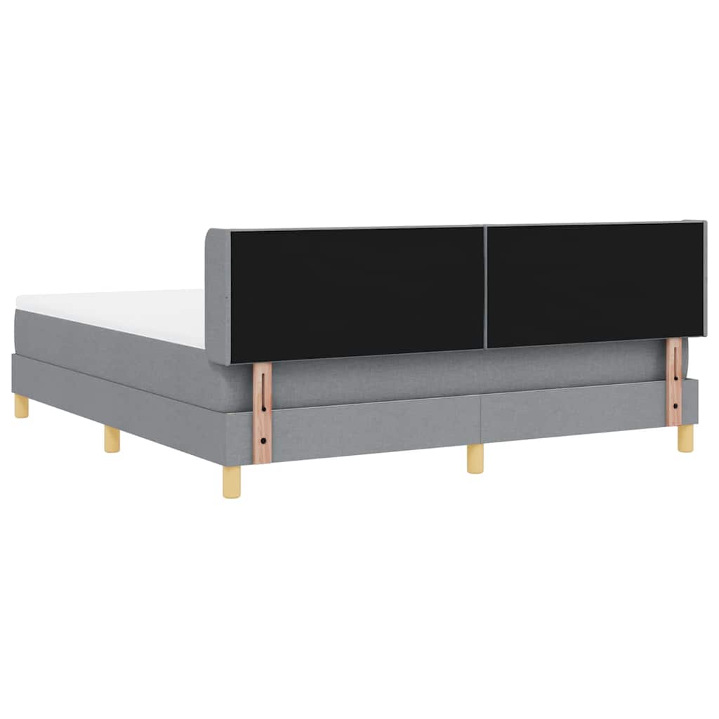 Κρεβάτι με ελατήρια Ανοιχτό γκρι 200 x 180 cm ύφασμα