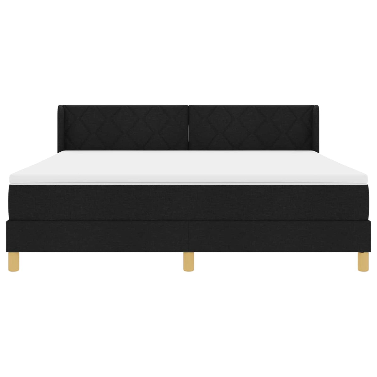 Κρεβάτι με ελατήρια με κεφαλάρι Μαύρο 200 x 180 cm ύφασμα - Pakobazaar