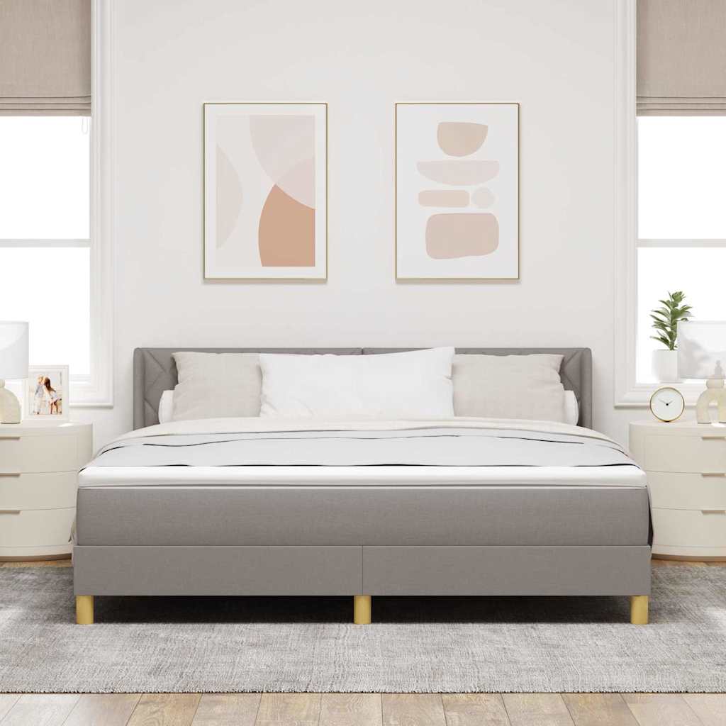 Κρεβάτι με ελατήρια με κεφαλάρι Taupe 200 x 180 cm ύφασμα - Pakobazaar