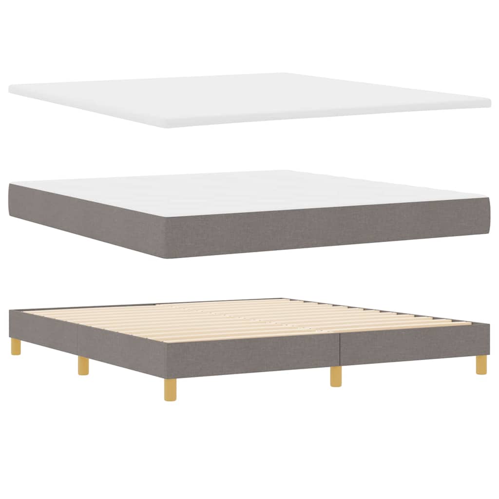 Κρεβάτι με ελατήρια με κεφαλάρι Taupe 200 x 180 cm ύφασμα - Pakobazaar