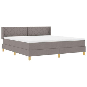 Κρεβάτι με ελατήρια με κεφαλάρι Taupe 200 x 180 cm ύφασμα - Pakobazaar
