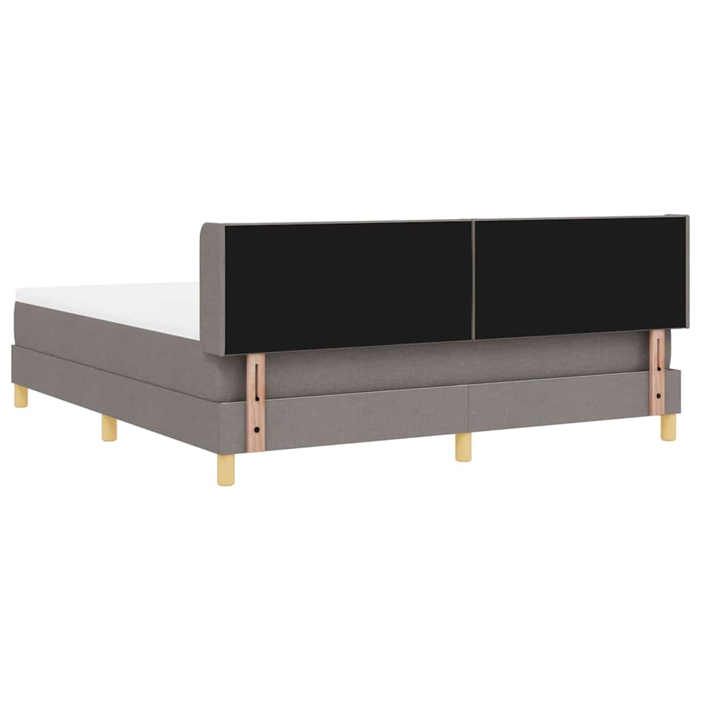 Κρεβάτι με ελατήρια με κεφαλάρι Taupe 200 x 180 cm ύφασμα - Pakobazaar