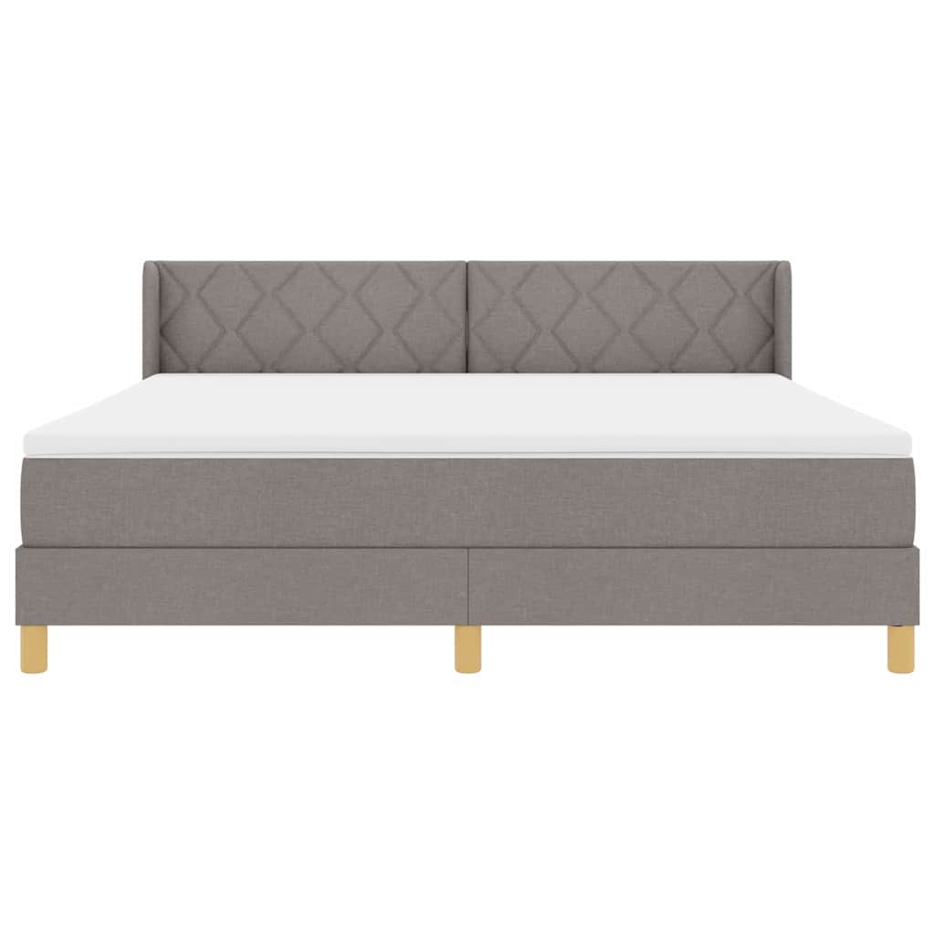 Κρεβάτι με ελατήρια με κεφαλάρι Taupe 200 x 180 cm ύφασμα - Pakobazaar