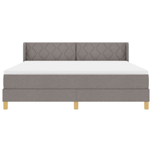 Κρεβάτι με ελατήρια με κεφαλάρι Taupe 200 x 180 cm ύφασμα - Pakobazaar
