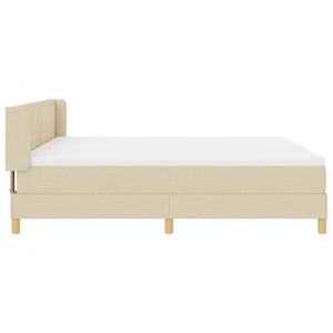 Κρεβάτι με ελατήρια με κεφαλάρι Κρεμ 200 x 180 cm ύφασμα - Pakobazaar
