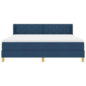 Κρεβάτι με ελατήρια με κεφαλάρι Μπλε 200 x 180 cm ύφασμα - Pakobazaar