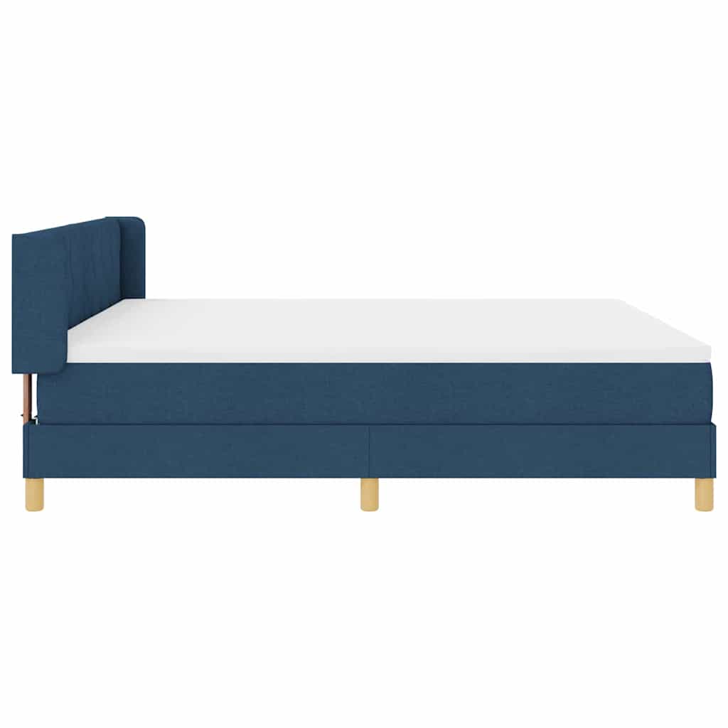 Κρεβάτι με ελατήρια με κεφαλάρι Μπλε 200 x 180 cm ύφασμα - Pakobazaar