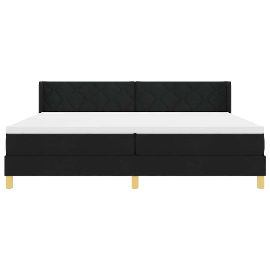 Κρεβάτι με ελατήρια με στρώμα Μαύρο 200 x 200 cm Πολυεστέρας - Pakobazaar