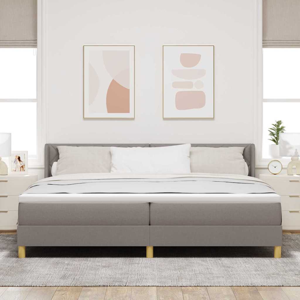 Κρεβάτι με ελατήρια με στρώμα Taupe 200 x 200 cm Πολυεστέρας - Pakobazaar