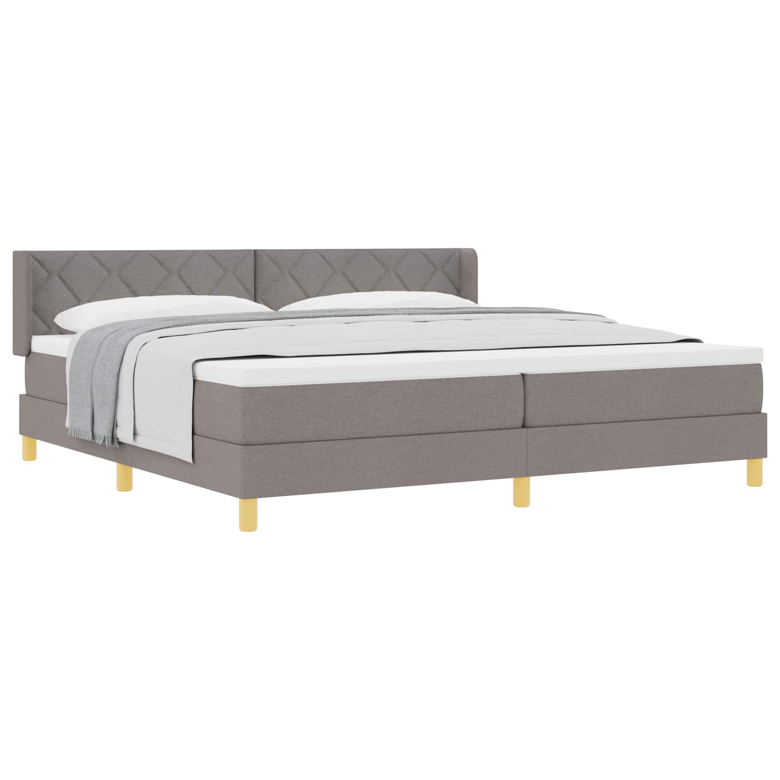 Κρεβάτι με ελατήρια με στρώμα Taupe 200 x 200 cm Πολυεστέρας - Pakobazaar