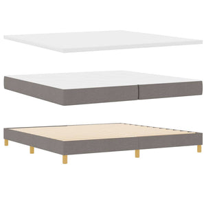 Κρεβάτι με ελατήρια με κεφαλάρι Taupe 200 x 200 cm ύφασμα - Pakobazaar