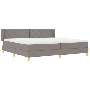 Κρεβάτι με ελατήρια με κεφαλάρι Taupe 200 x 200 cm ύφασμα - Pakobazaar