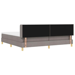 Κρεβάτι με ελατήρια με κεφαλάρι Taupe 200 x 200 cm ύφασμα - Pakobazaar