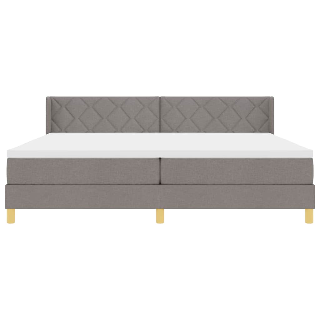 Κρεβάτι με ελατήρια με στρώμα Taupe 200 x 200 cm Πολυεστέρας - Pakobazaar