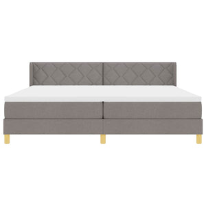 Κρεβάτι με ελατήρια με κεφαλάρι Taupe 200 x 200 cm ύφασμα - Pakobazaar