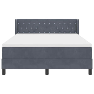 Κρεβάτι με ελατήρια Σκούρο Γκρι 200 x 140 cm Βελούδο